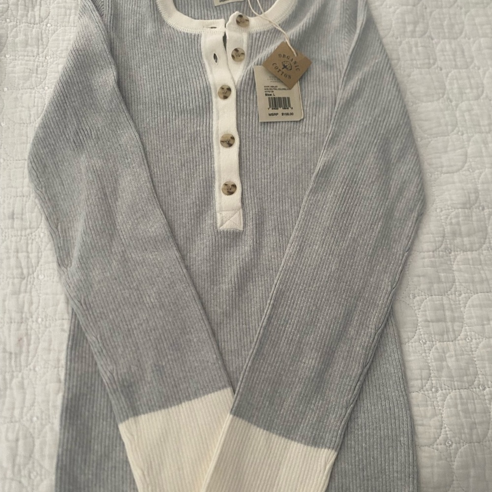 Faherty color block knit top